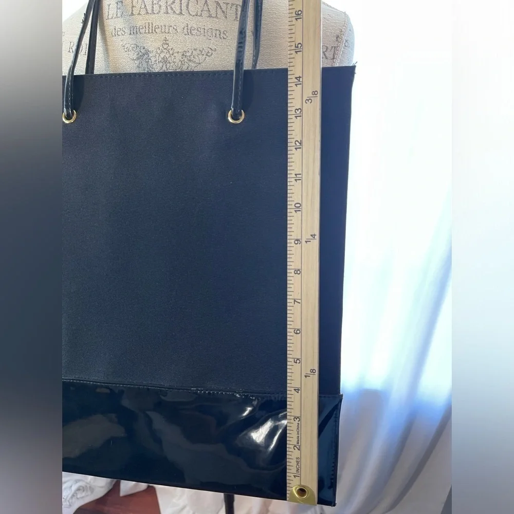 Princess Marcella Borghese Black Canvas + Vinyl Tote